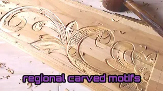 wood carving with regional carving motifs#wooden crafts#art