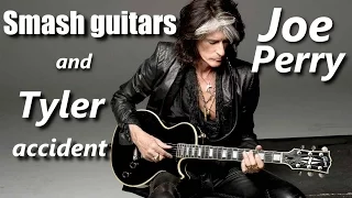 Joe Perry smash guitars and Tyler accident┃RockStar FAIL