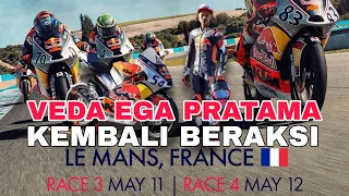 Veda Ega Kembali Beraksi di MotoGP Redbull Rookies Cup Seri 2 Le Mans 2024