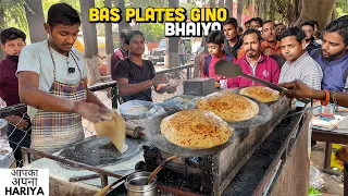 30/- Rs Chandigarh ka Desi Jat Street Food India Jumbo Parathe makhani | Big Daddy 14 types