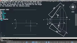 Projection of Lines problem solved in AutoCAD | Engineering Graphics