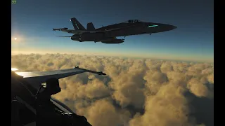 DCS World FA-18 testing the HARM and Small dog fight