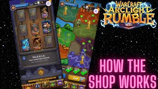 THE ULTIMATE GUIDE TO THE SHOP IN WARCRAFT ARCLIGHT RUMBLE!!!