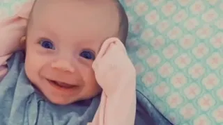 Baby Wakes Up Happy and Smiles While Being Unswaddled After Nap