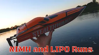 Proboat StealthWake 23 inch brushed deep V RC Boat Maiden and 2nd run on LIPO
