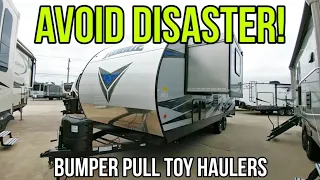 BIG CAUTION with Travel Trailer Toy Haulers! Vengeance Rogue 21V