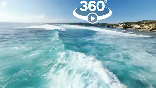 Amazing Ocean Wave in Nusa Ceningan (Lembongan) in Bali - 360 Virtual Reality VR Travel