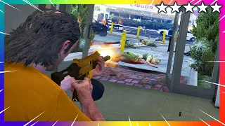 GTA 5 Trevor's Five Star Cop Battle at Paleto Bay Police Station - Police Shootout (Funny Moments)