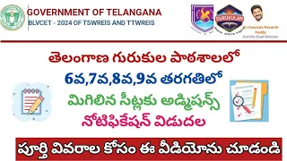 Telangana Gurukulam admission notification || BLVCET-2024 || 6th, 7th, 8th, 9th Class admission 2024