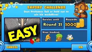 How to Beat The New Professor Evil Expert Challenge Week 18 Round 21 Easy BTD BATTLES... 🐵