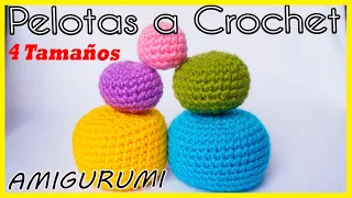 🌈Pelotas a crochet o Ganchillo (amigurumi) 4 TAMAÑOS | Crochet ball