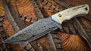 Making Damascus Hunting Knife