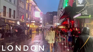 🍁 London's Evening Autumn Walk - 2023 🍁 Central London Christmas Lights Preparation - 2023[4K HDR]