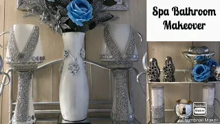 How to Decorate Glam #Spa #Bathroom | Spring Bathroom Tour 2021|#DIYGLAM #white Home Decor