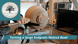 Woodturning Large End Grain Walnut Bowl