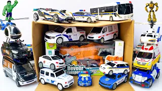Lắp ráp đồ chơi ô tô điều khiển biến hình - Xe cảnh sát, xe cứu hỏa, trực thăng cứu hộ KHỦNG LONG