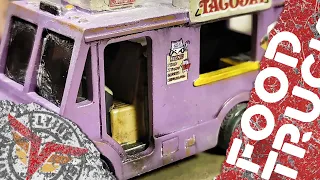 Custom Hot Wheels Conversion. Deadpool Chimichanga Truck Turns Weathered Street Food Tribute