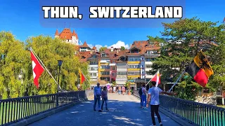 Thun, Switzerland walking tour 4K 60fps - A beautiful town in Switzerland