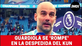 Guardiola se despide de Agüero a lágrima viva