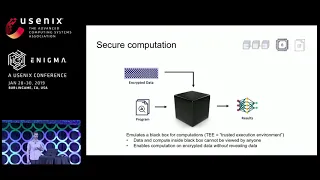 USENIX Enigma 2019 - Building a Secure Data Market on Blockchain