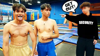 We got KICKED OUT of the Trampoline Park for Breaking the Rules…