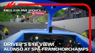 Fernando Alonso's Helmet Cam at Spa-Francorchamps | 2021 Belgian Grand Prix | #assettocorsa