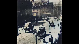 "Traffic Crossing Leeds" - Louis Le Prince, 1888 - Upscaled & Colorized with Deoldify