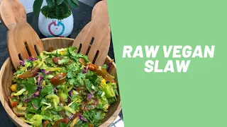 Raw Food Romances Mangonaise Slaw, made with my bare hands. 🤣