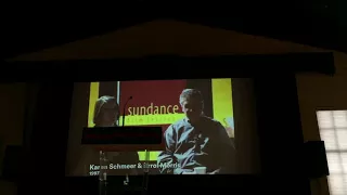 Garret Savage talks about the life of Karen Schmeer at Sundance Editors Luncheon