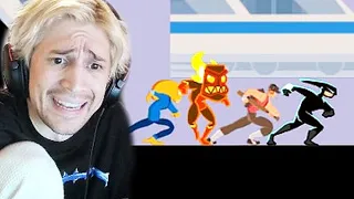 THIS IS INTENSE! xQc plays SpeedRunners with Jesse, Poke & Gigi