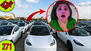 I’m Trapped Inside One of these Teslas! - Spy Ninjas #271