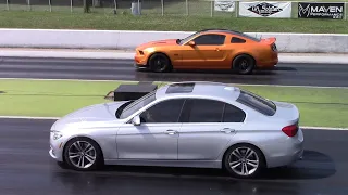 BMW 340i vs $12,000 Stage 3 Roush Mustang GT & Camaro ZL1 1/4 Mile