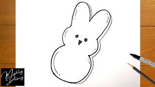 How to Draw an Easter Peeps Bunny Easy