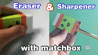 Diy eraser and sharpener box | with matchbox | easy crafts | juhus craft media