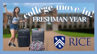 College Move In Day 2021 | Rice University Freshman | Moving 1000+ miles from home