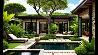 Casas de pedras rústicas e modernas  com esquadrias metálicas e jardins bonitos e relaxantes.