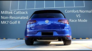 Milltek Catback Non Resonated VW Golf MK7 R Revving in Comfort/Normal VS Race Mode