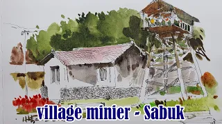 Urban sketch Artwork #20 -Village miner-Sabuk, Korea (time-lapse)