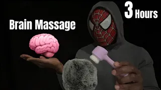 [No Talking ASMR] Deep Brain Massage & Mic Brushing 99.99% of You Will Sleep [ 3 Hours ]