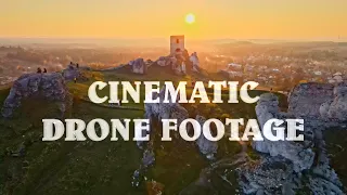 Olsztyn Zamek z lotu ptaka | Cinematic Drone Footage 4K | Jurassic Castle | Autumn Sunset