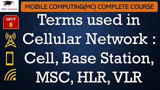 L8: Terms used in Cellular Network : Cell, Base Station, MSC, HLR, VLR | Mobile Computing Lectures