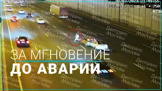 В Москве водитель дважды увернулся от аварии
