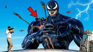 VENOM vs SIREN HEAD Fight AND Destroys Los Santos In GTA 5 - Great Battle