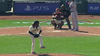 TRIPLE SHIMMY! Johnny Cueto does a little dance to get the strikeout 🤣