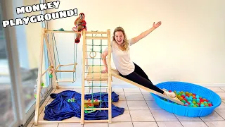 NEW GIANT PLAYGROUND FOR BABY MONKEY! WILL HE LIKE IT?!