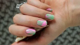 Летний водный маникюр в домашних условиях / Water Marble Nail Art