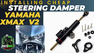 INSTALLING CHEAP STEERING DAMPER FOR XMAX V2/MATRIS CARBON STEERING DAMPER/XMAX 300 V2