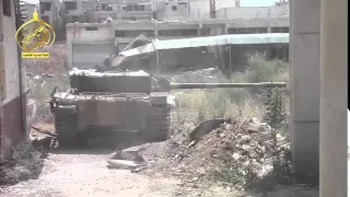 شام درعا استهداف معاقل قوات الأسد في حي المنشية بقذائف الدبابات ضمن معركة عاصفة الجنوب 27 6 2015