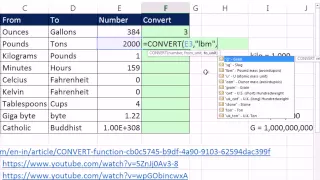 Excel Magic Trick 1176: CONVERT Function to convert units in Excel (Excel CONVERT Joke at 05:27)