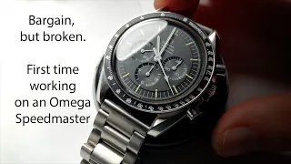 First time working on an Omega Speedmaster Professional! Broken mainspring & Caliber 861 service